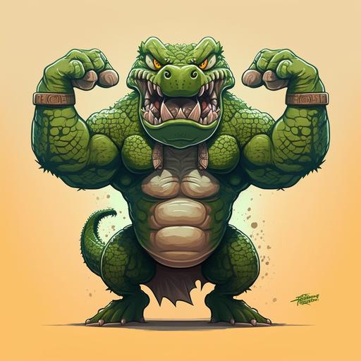 strong and angry alligator mascot drawing