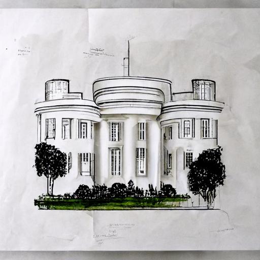 white house drawings in hi tech style,Full HD