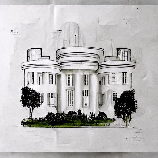 white house drawings in hi tech style,Full HD