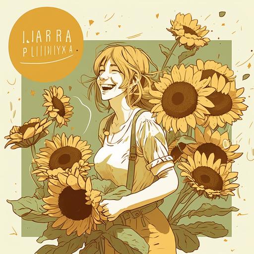 sunflowers happiness joy birthday greetings illustration