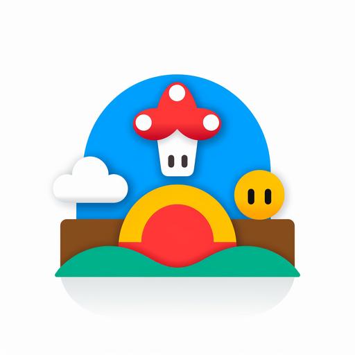 super Mario logo in Google material design light theme svg