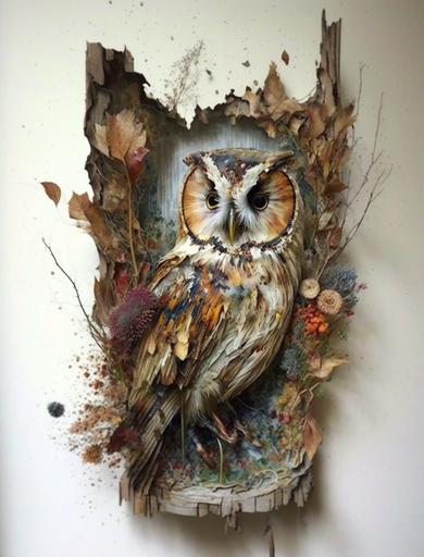 superb owl artwork by Valerie Hegarty --v 4 --ar 3:4 --c 50 --s 1000