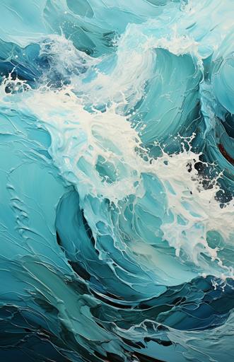 surreal minimalism. Ocean wave. Oil painting. Impasto. --s 750 --c 25 --ar 11:17 --style raw