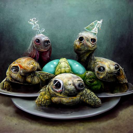 surrealism turtle family birthday party