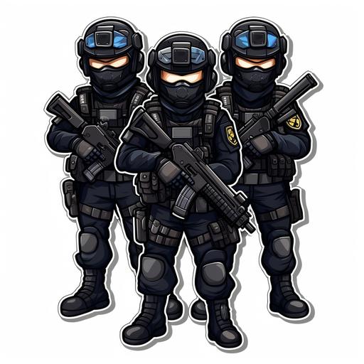 swat team police cartoon sticker