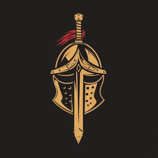 sword helmet vector logo --v 6.0