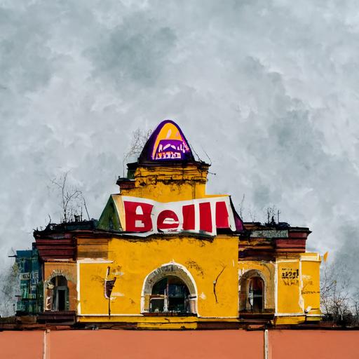 taco bell building, in the style of ilya repin