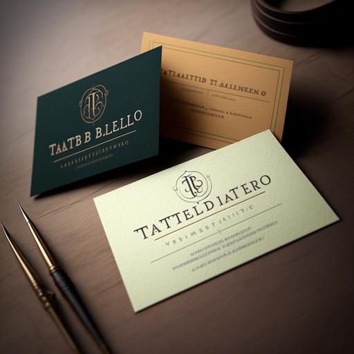tailoring studio tb atelier, logo, business card,