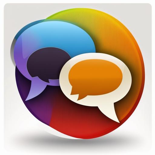 talk icon for powerpoint, real photo image, bright color baed