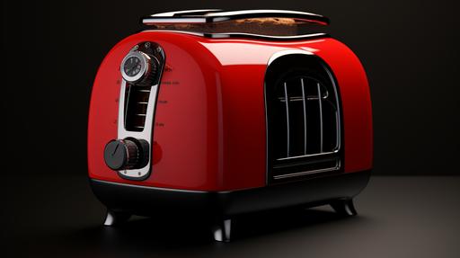 talkie toaster, red and black color, --ar 16:9 --v 5.2 --q 2