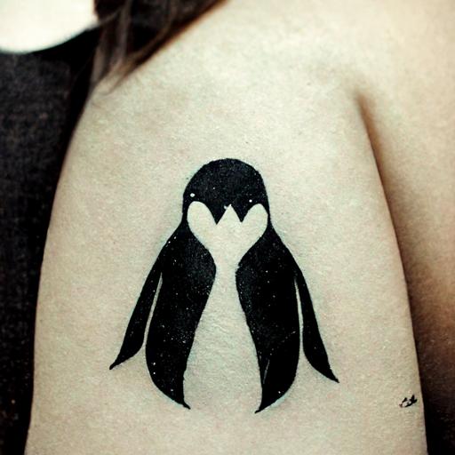 tattoo Penguin silhouette tattoo style picasso love