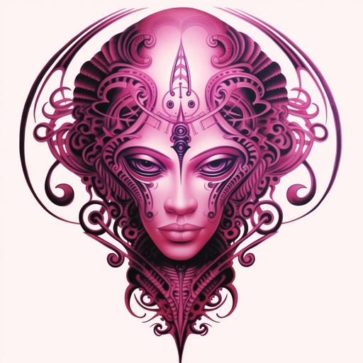 tattoo projects, symbols, woman body, neotribal, alien, pink, v-- 6
