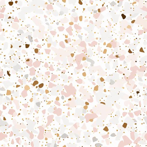 terrazzo natural tiny pattern, blush pink and gold and white --tile