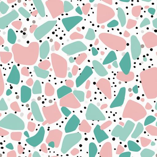 terrazzo, realistic, pink and teal and white --tile