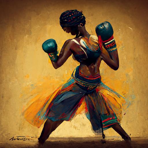 African goddess boxing