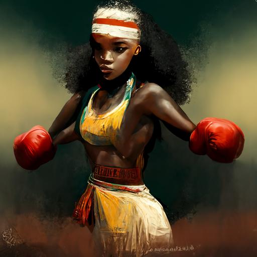 African goddess boxing