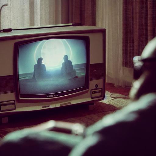 the antichrist watching his favorite tv show on an 80s tv set in a middle class home, hyperdetailed photoshot, ultrarealistic cgi, cinematic lighting, octane render, --testp --s 1250 --upbeta --upbeta