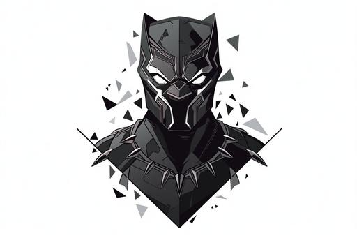 the black panther, tshirt design, vector artowkr, white background --ar 3:2 --s 90 --style expressive --niji 5