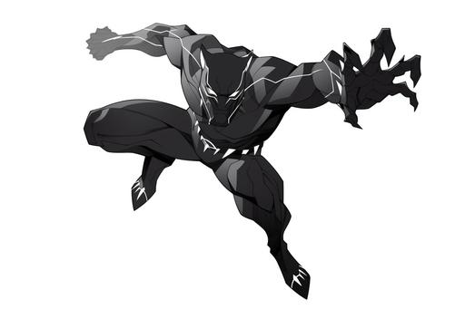 the black panther, tshirt design, vector artowkr, white background --ar 3:2 --s 90 --style expressive --niji 5
