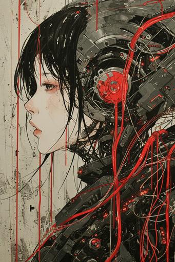 the body of symphonic beauty, creative and inventive yet modest and simple painting combining elements of Tsutomu Nihei and Biomechanical Art Style with just a little bit of influence of fluorescence art --ar 2:3 --style raw --v 6.0