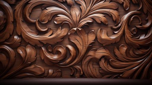 the carved wooden headboard of a bed with two pillows in front, viewed from above, looking down on the bed, close up on headboard --ar 16:9