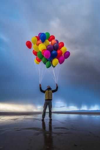 the end, fireflies, wind, crossing guard, emojis, hot air balloon ride, gumballs, rainbow, tail, unicorn, outside, monkeys, whimsically, lighting bugs, red solo cup, glitter, fairy, glinda the adorable puppy , eliminating light from behind ::2, Panoramic View, captured by canon R8 400mm F5. 4 HD result, cinematic photography style –upbeta --ar 2:3 --chaos 100