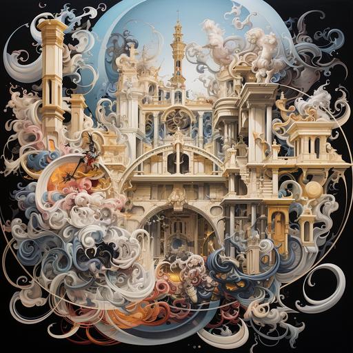 the grafic representation of abstract thought in neoclassic baroque style