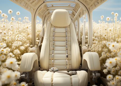 the interior of a spaceship covered in wild growing asphodel flowers skeletons in the pilot chairs cgi realistic harsh lighting particles --ar 7:5 --c 42 --s 378 --w 1