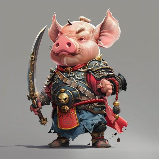 the warrior little pig cartoon styles
