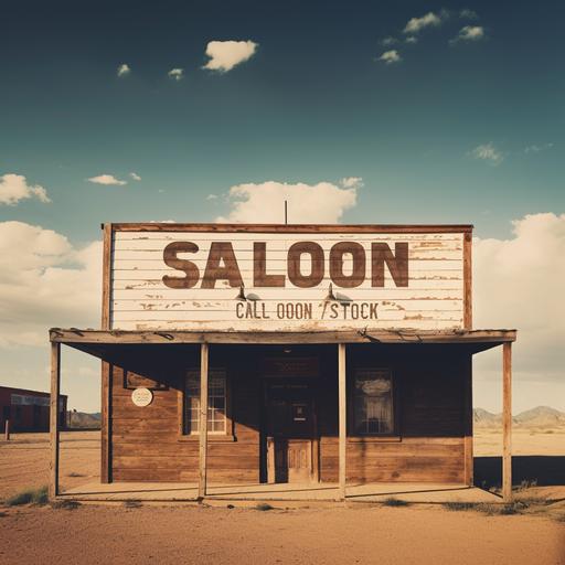 the word SALOON in western font minimal