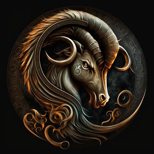 the zodiac sign capricorn as a logo