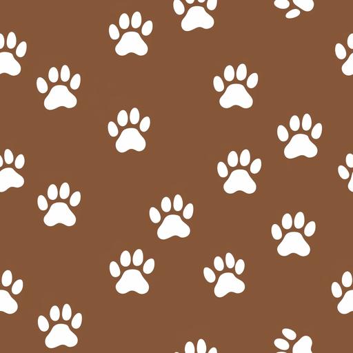this is a brown screen with cat paw prints, in the style of white and brown, free-associative, repeating pattern, brown --tile --s 250 --v 6.0