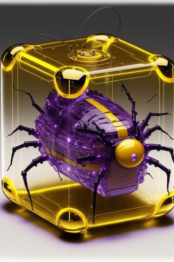 this purple thing inside that transparent yellow thing --c 50 --v 4 --ar 2:3 --no Depth Of Field --q 2