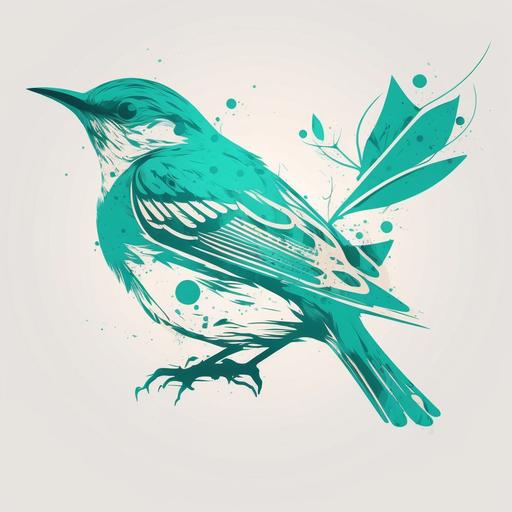 tiffany blue bird, logo, vector, white background