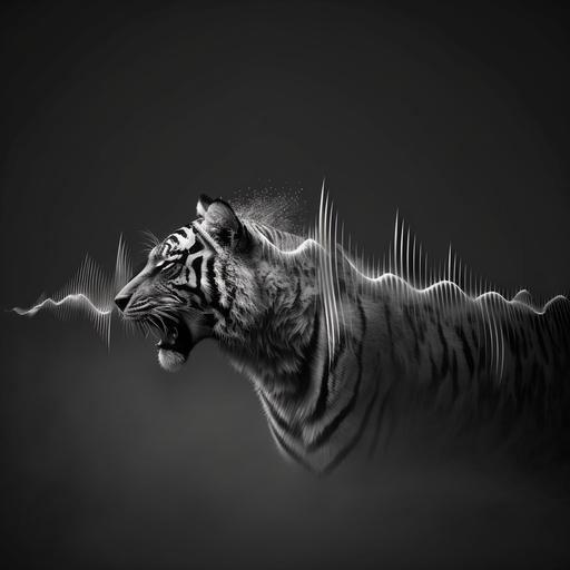tiger effect sound wave 2d black and white