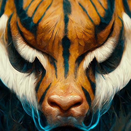 tiger, open mouth, tongue, angry bull, walking, 4k, realistic