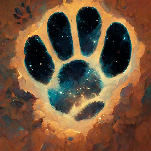 tiger paw print in space