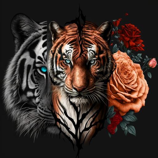 /tiger, wolf , rose , infinity