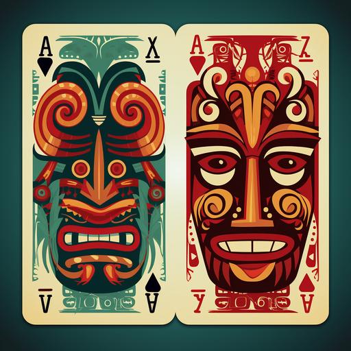 tiki art deco style playing cards with numbers
