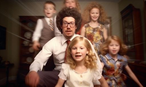 time-lapse motion blur family photo by Olan Mills --ar 5:3