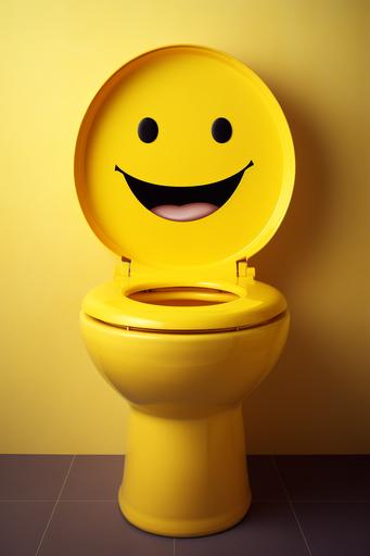 toilet with smiley face on the inside of the lid --ar 2:3 --v 5.2