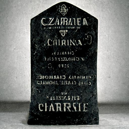 tombstone RIP formal with the name of czarina charise