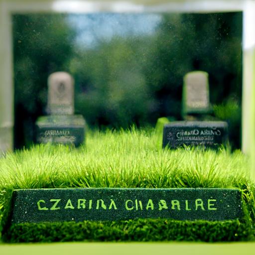 tombstone RIP formal, with the name of czarina charise. on green grass