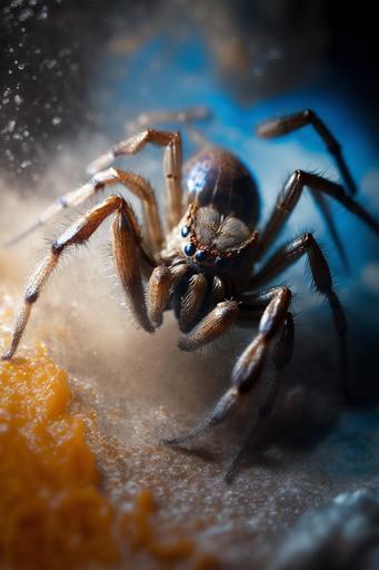 trap door spider lunging at its prey, action photo, high detail. fast shutter speed, frozen action --q 2 --ar 2:3 --s 100 --q 2
