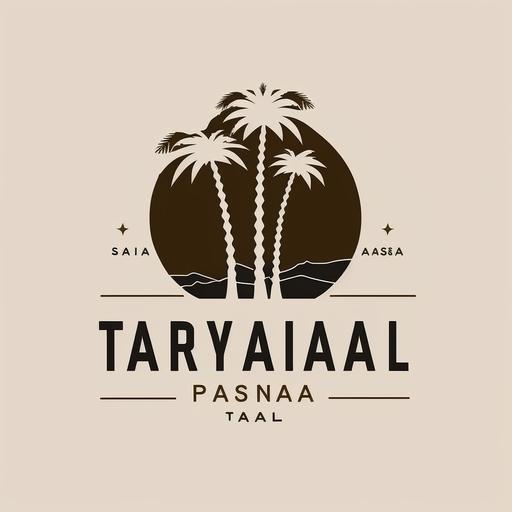 travel agency logo wit sahara and palm trees,minimalist,modern,clean,4k.