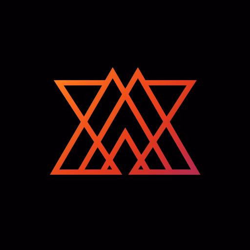 triangles form letters W and M, logo, minimalist, v 6