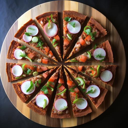 triangular circle pizza by award winning chef Nancy Silverton --q 2 --s 50 --v 5.1 --style raw