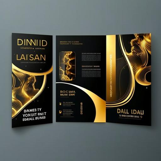 trifold black and golden color dentist medical example trifold dentistri clinic print trifold