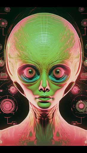 triskaidekaphobia alien, 70s aesthetics, retro movie --ar 4:7