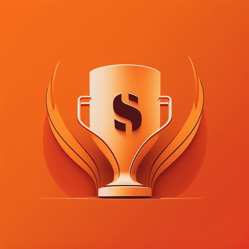 trophy logo with letters: S and F minimalist with orange background in HQ style for instagram